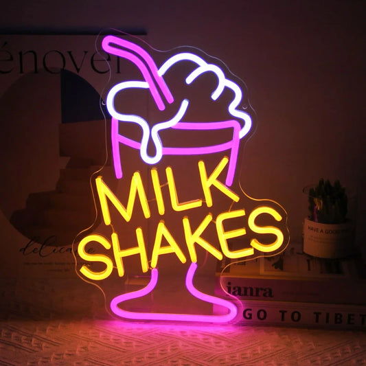 Milk Shake Ice Cream Neon Sign
