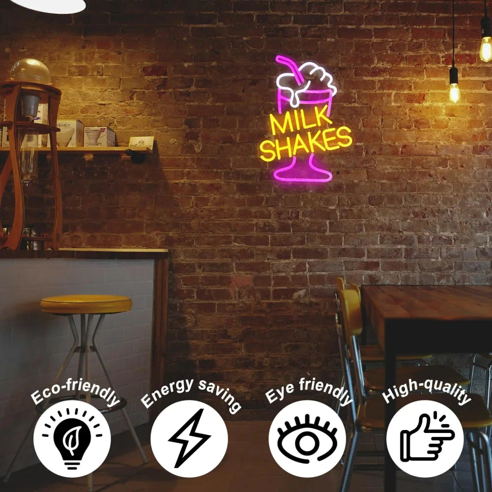 Milk Shake Ice Cream Neon Sign