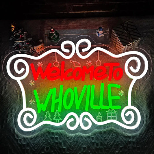 Christmas Welcome to Whoville The Grinch Neon Sign
