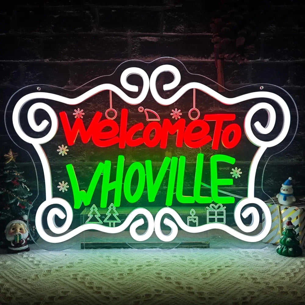 Christmas Welcome to Whoville The Grinch Neon Sign