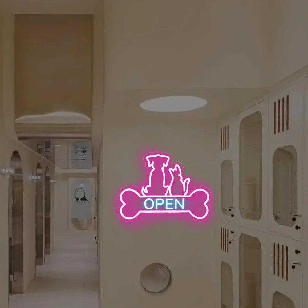 Pet Shop / Vet / Pet Groomer Open LED Neon Sign