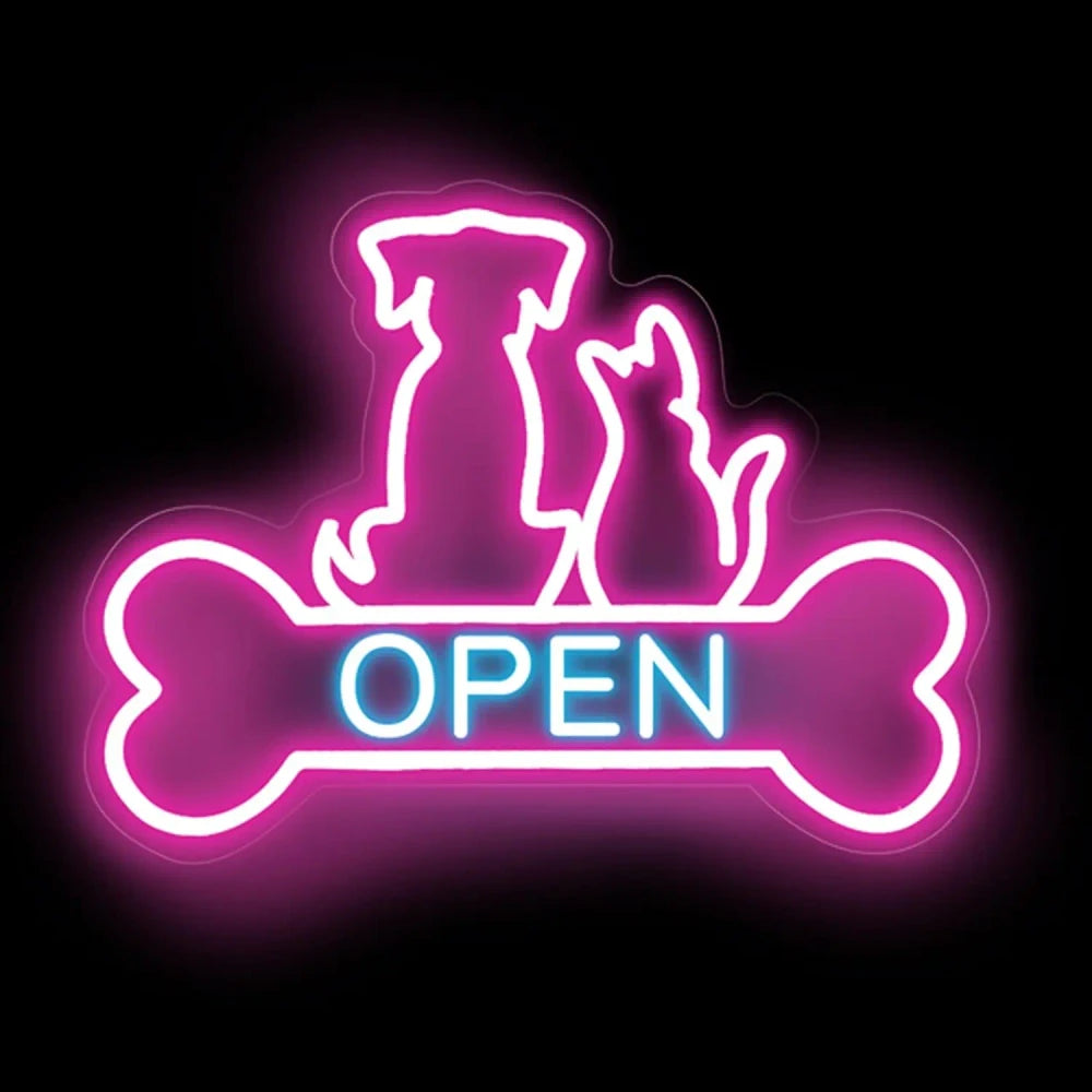 Pet Shop / Vet / Pet Groomer Open LED Neon Sign
