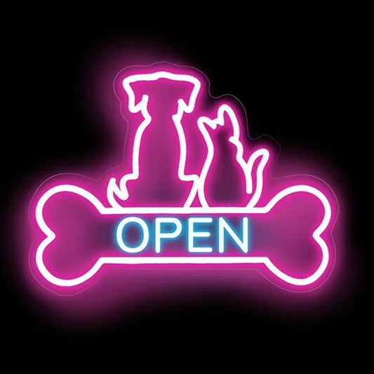Pet Shop / Vet / Pet Groomer Open LED Neon Sign