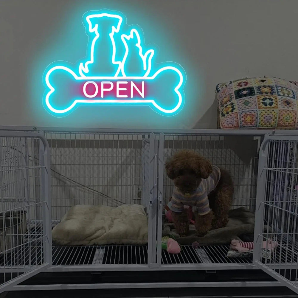 Pet Shop / Vet / Pet Groomer Open LED Neon Sign