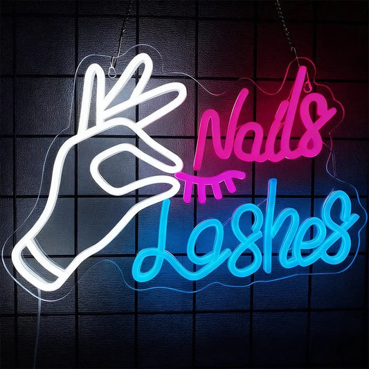 Eyelash Lashes Nails Salon LED Neon Sign
