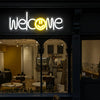 Welcome Smiley Neon Sign