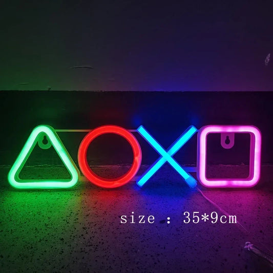 Playstation PS Video Game Gamer Room Neon Sign