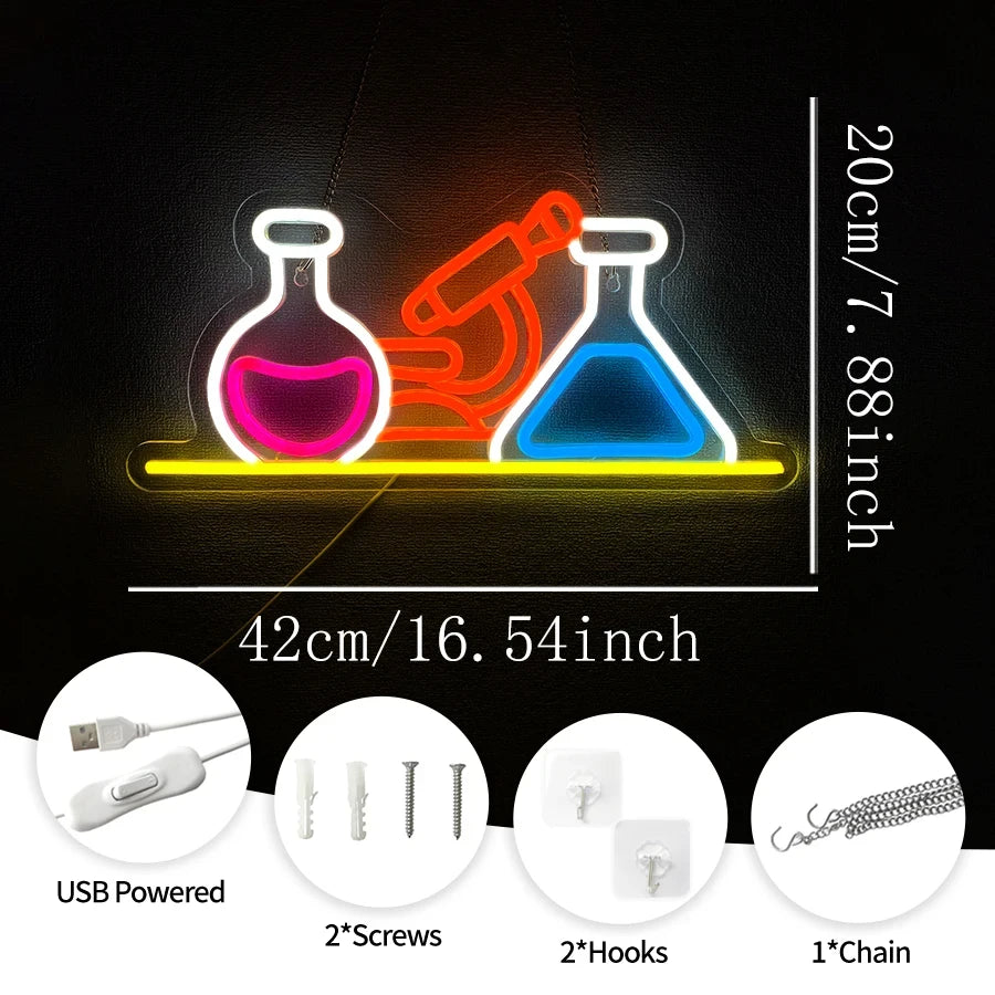 Laboratory Equipment Science Classroom LED Neon Sign