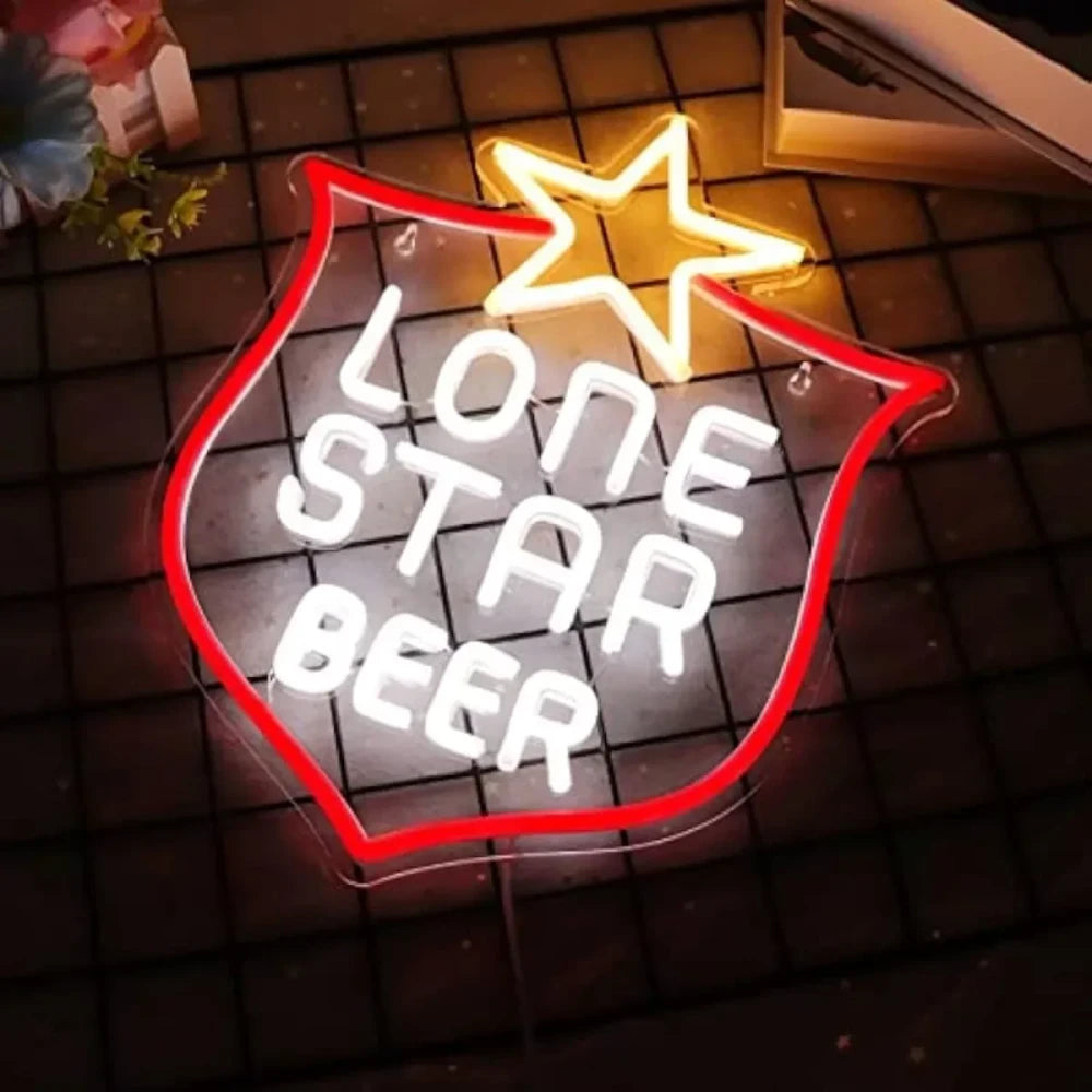 Lone Star Neon Beer Sign