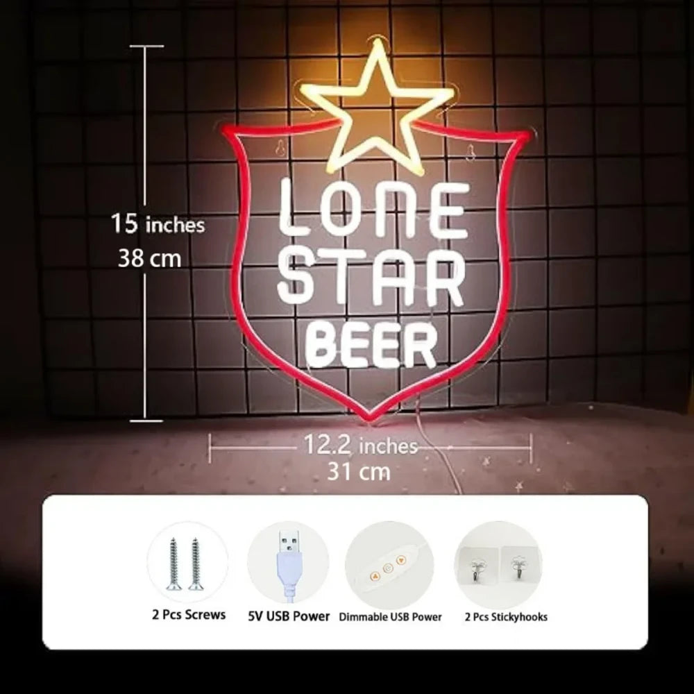 Lone Star Neon Beer Sign