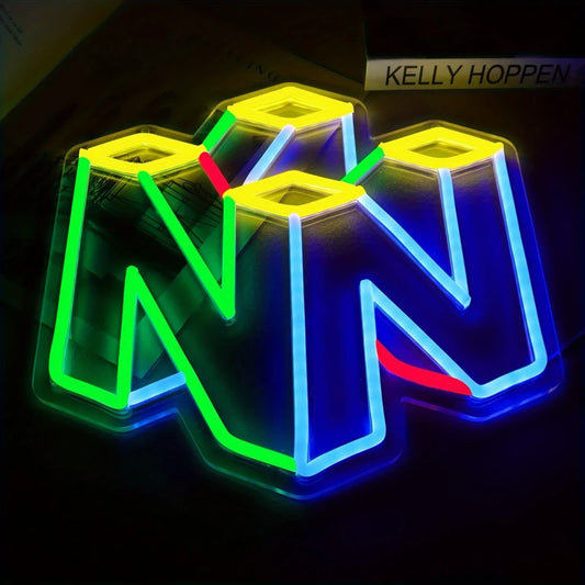 Nintendo 64 Video Game Gamer USB Powered Neon Sign