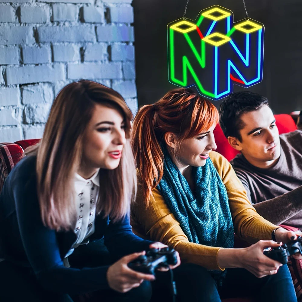 Nintendo 64 Video Game Gamer USB Powered Neon Sign