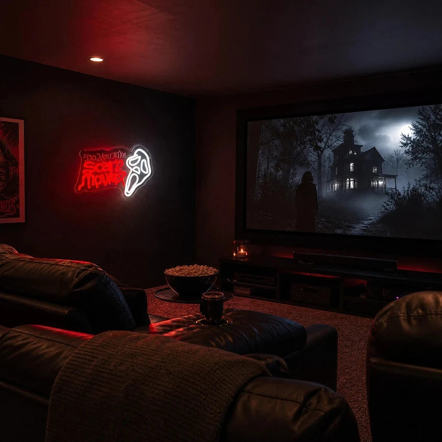 Scary Movie Lover Scream Neon Wall Sign