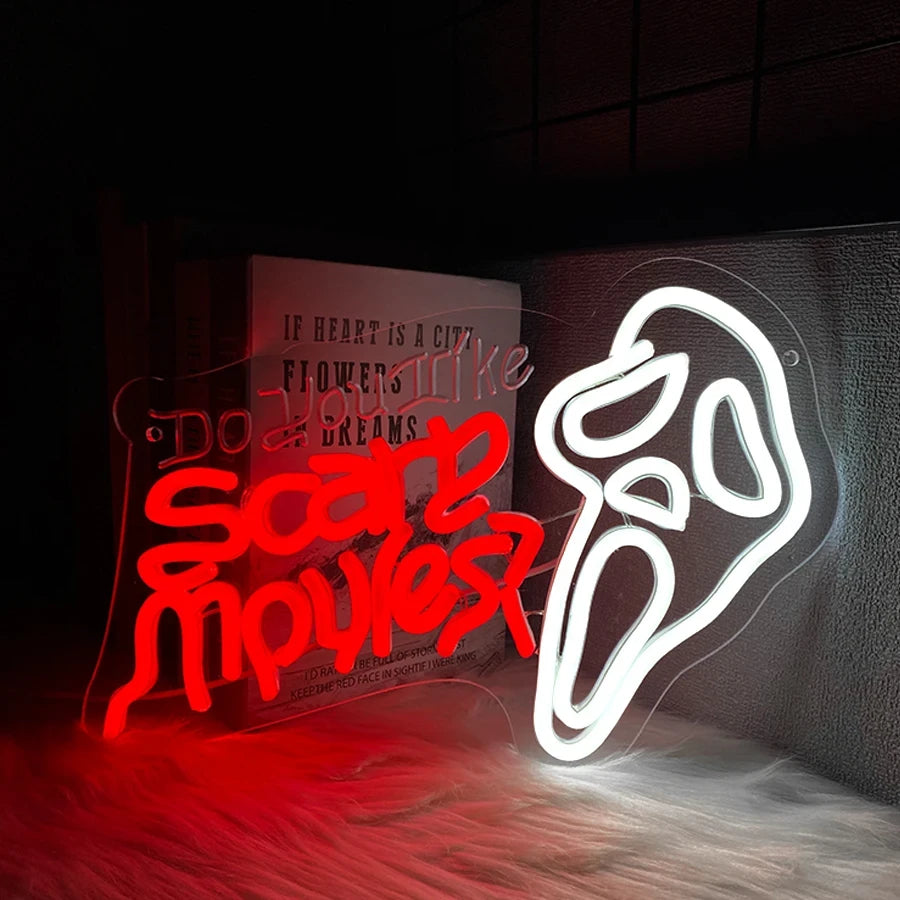 Scary Movie Lover Scream Neon Wall Sign