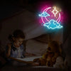 Crescent Moon Cloud Star Neon Wall Light