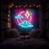 Crescent Moon Cloud Star Neon Wall Light