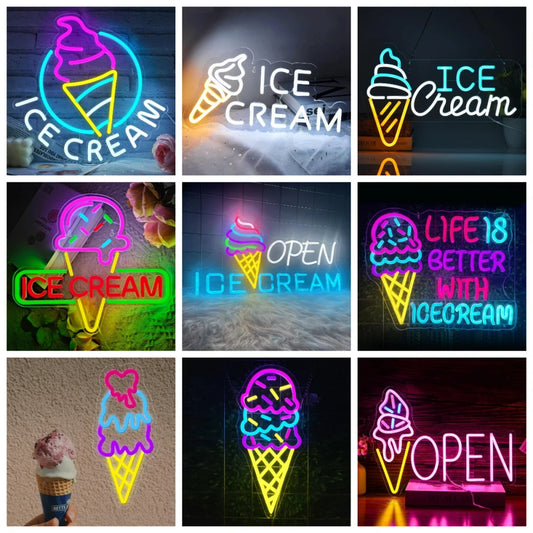 Various Ice Cream Shop LED Neon Sign