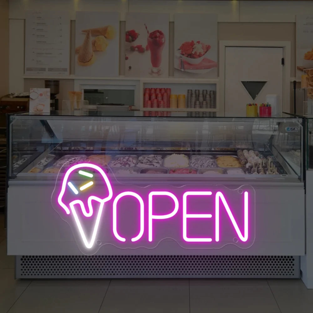 Ice Cream Shop Neon Sign