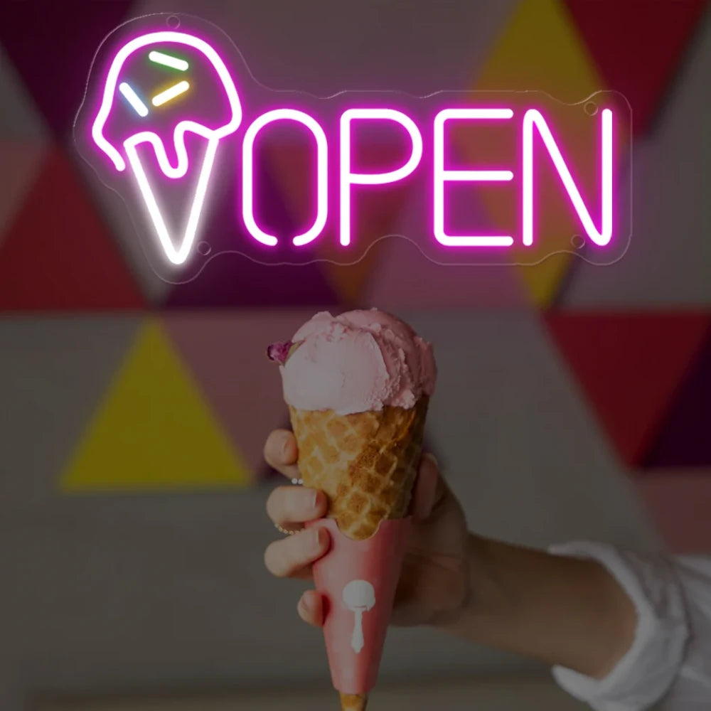 Ice Cream Shop Neon Sign