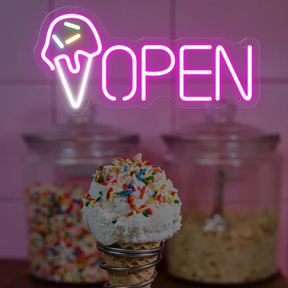 Ice Cream Shop Neon Sign