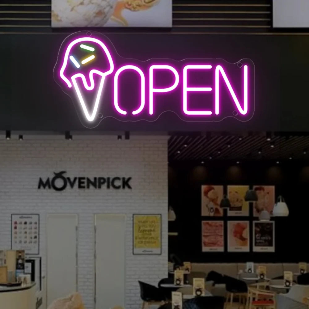 Ice Cream Shop Neon Sign
