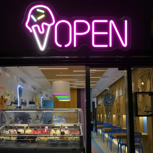 Ice Cream Shop Neon Sign
