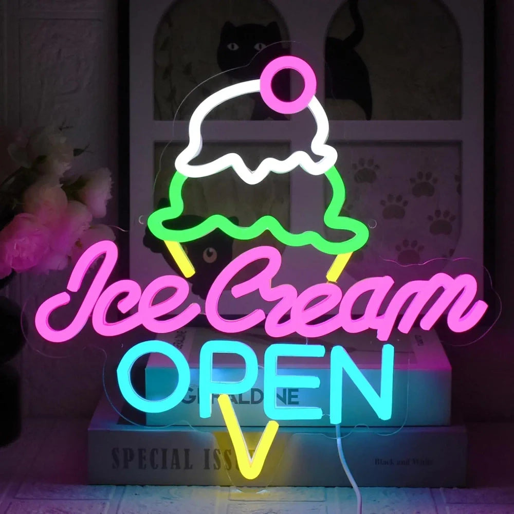 Ice Cream Shop Open LED Neon Sign