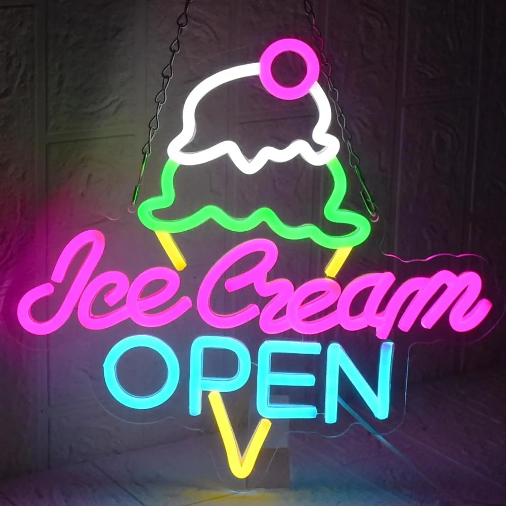 Ice Cream Shop Open LED Neon Sign