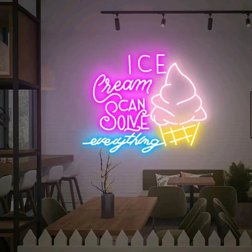Ice Cream Shop Neon Sign