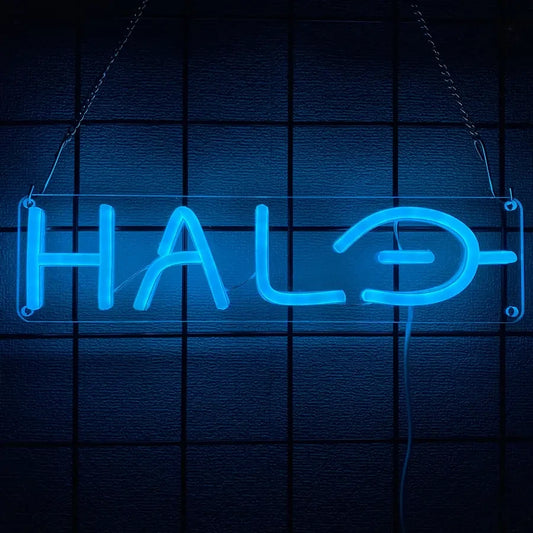 Blue Halo Gaming Neon Sign