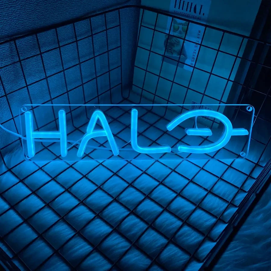 Blue Halo Gaming Neon Sign