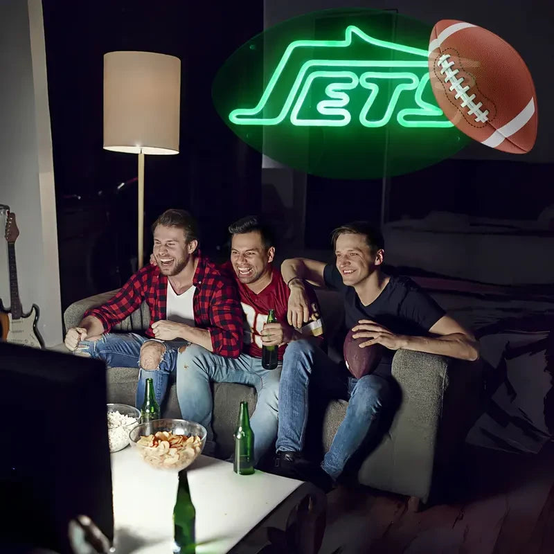 Green Jets Football Neon Sign