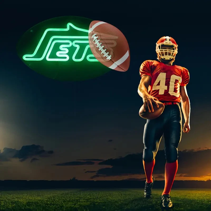 Green Jets Football Neon Sign