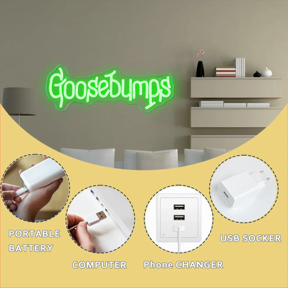 Goosebumps LED Neon Wall Art