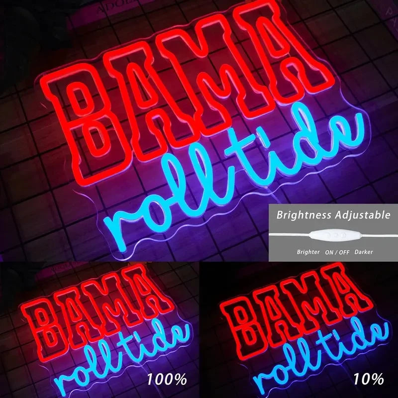 Alabama "Bama Roll Tide" Neon Sign
