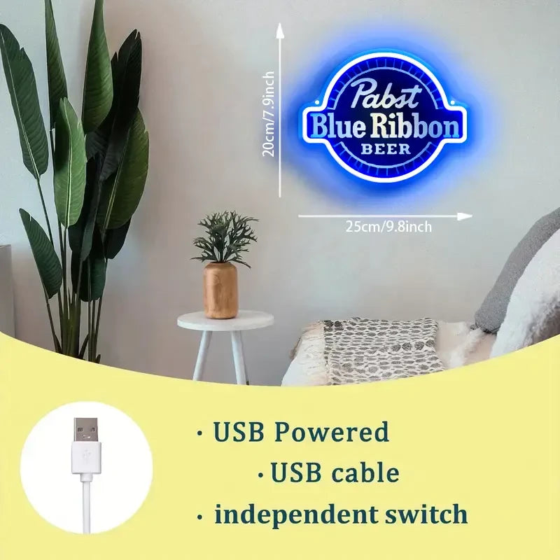Pabst Blue Ribbon Beer LED Neon Sign