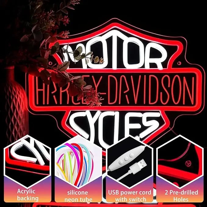Harley Davidson Motorcycle Neon Sign