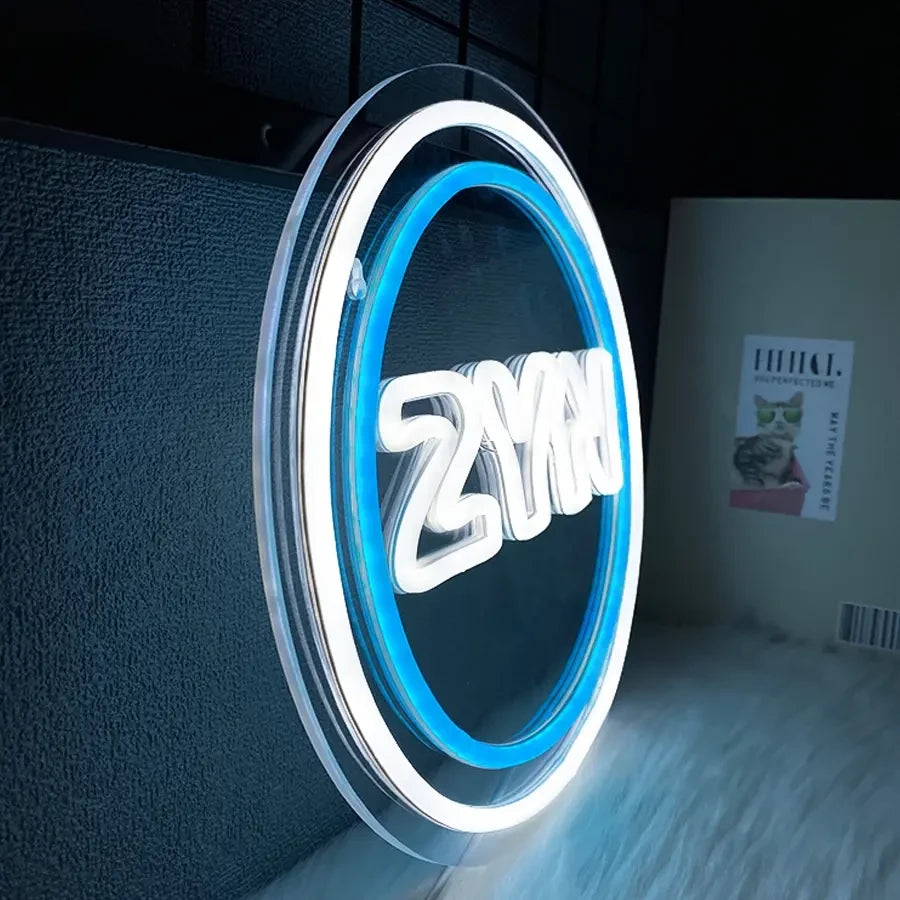 Blue and White ZYN Pouch LED Neon Sign