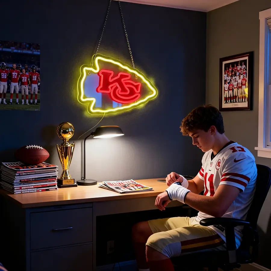 Kansas CIty Chiefs Football Neon Sign