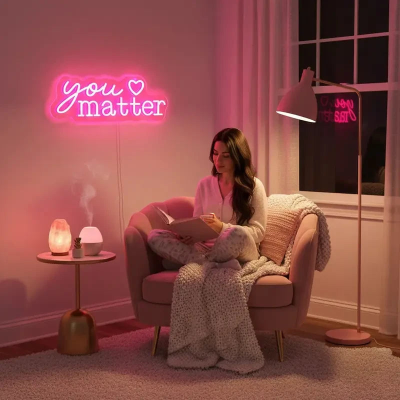Pink "You Matter" Neon Sign