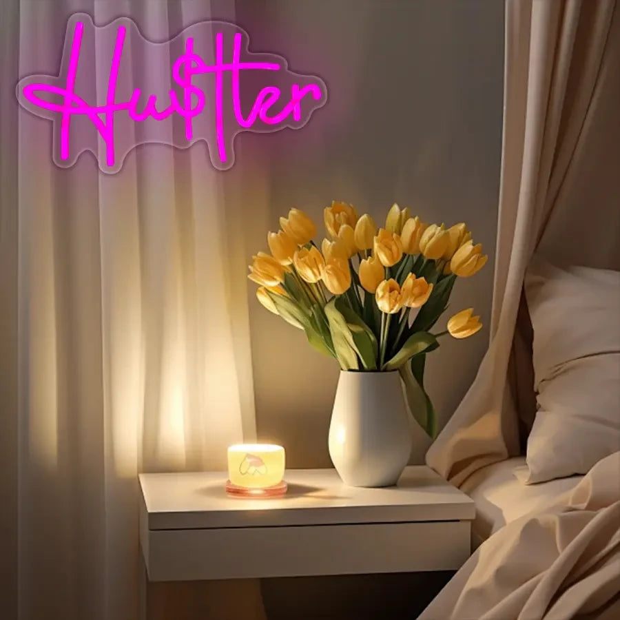 Hustler Pink Dollar Sign LED Neon Sign