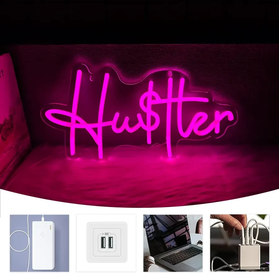 Hustler Pink Dollar Sign LED Neon Sign