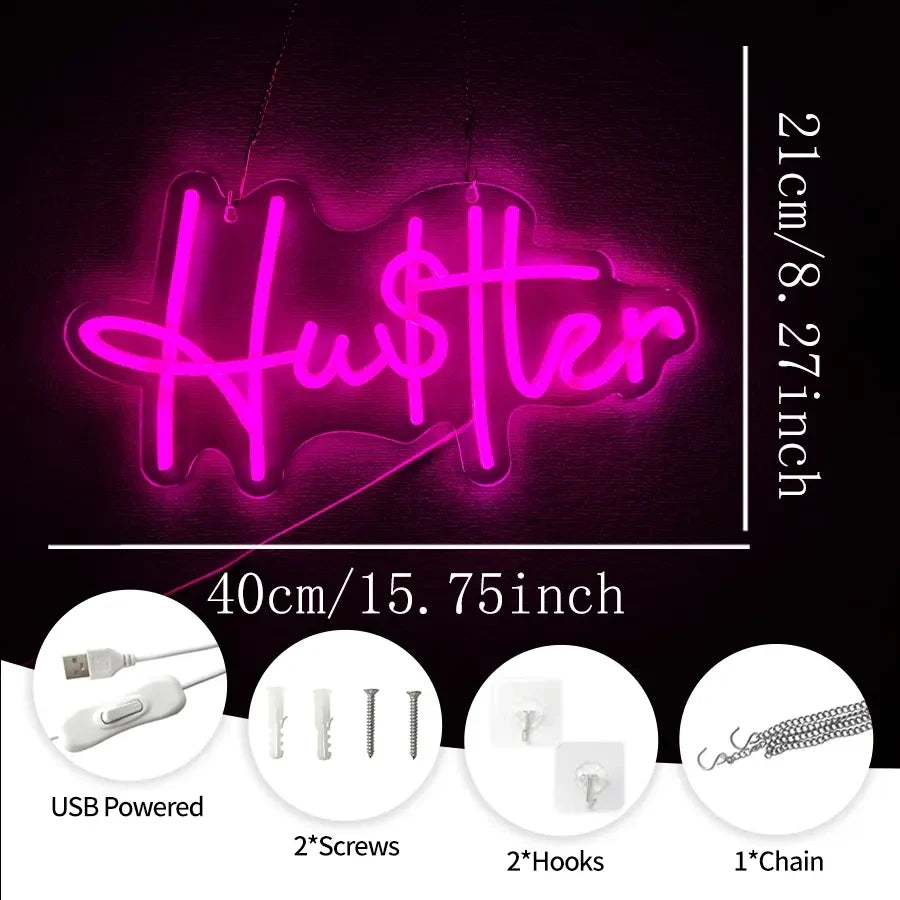 Hustler Pink Dollar Sign LED Neon Sign