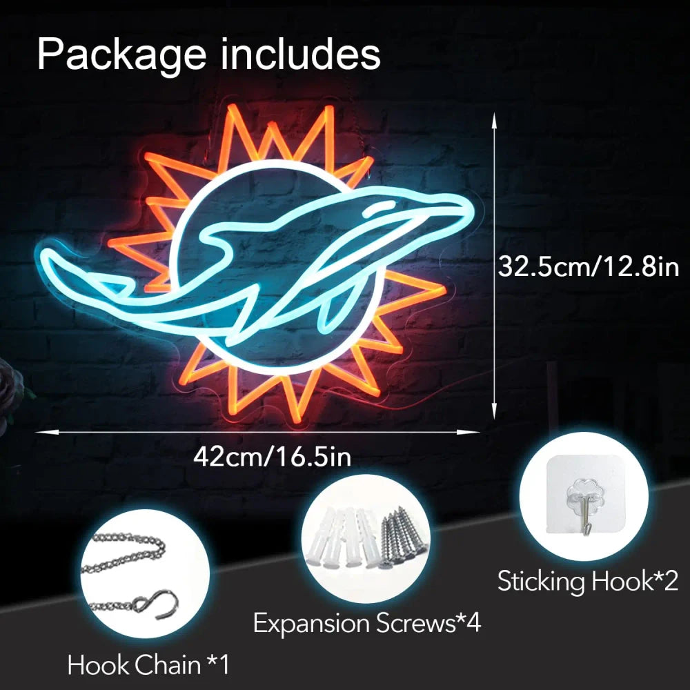 Miami Dolphins Football Neon Light Sign