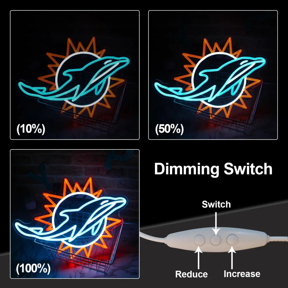 Miami Dolphins Football Neon Light Sign