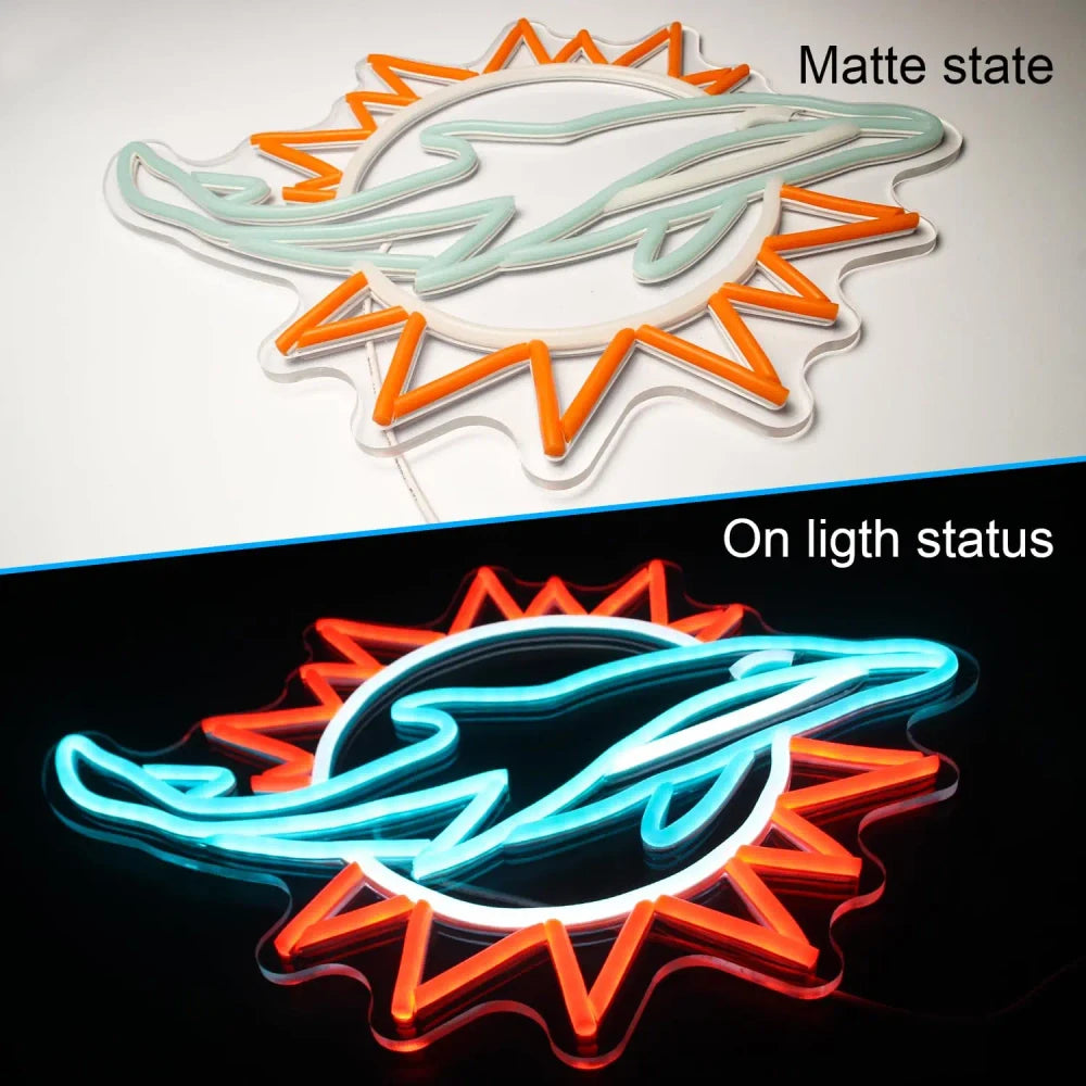 Miami Dolphins Football Neon Light Sign