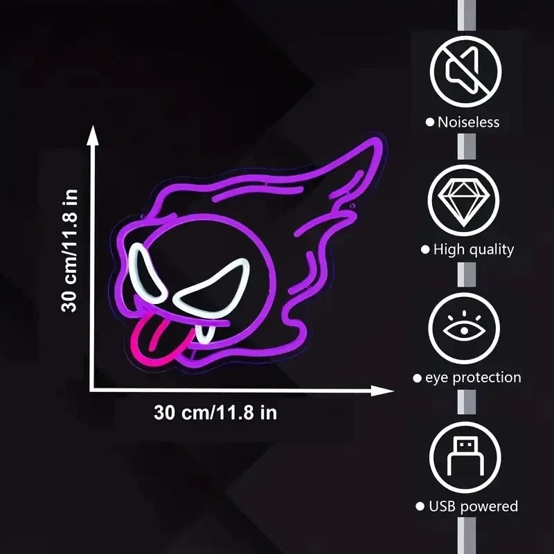 Gastly Pokemon Neon Light
