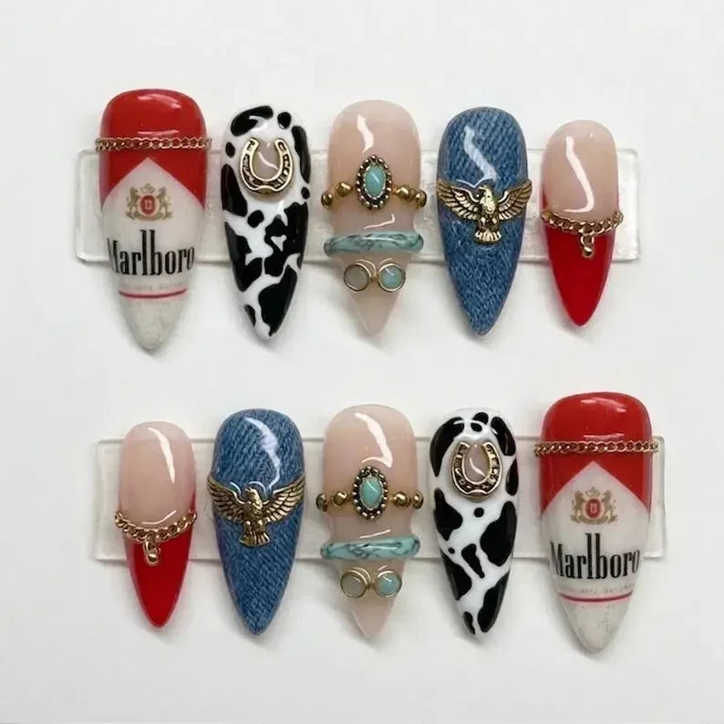 Marlboro Cigarette Press On Nails