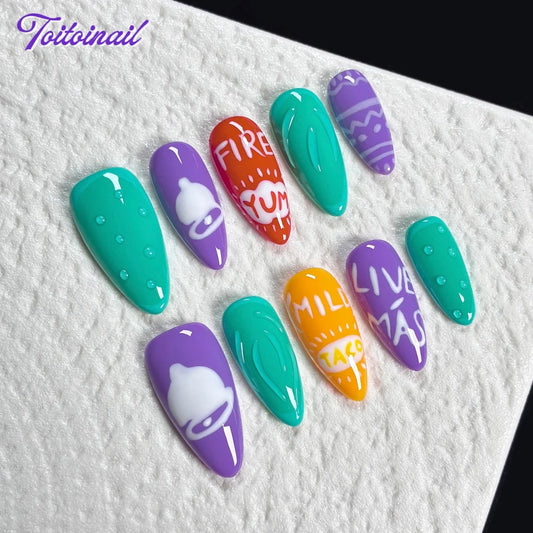 Taco Bell (Style 2) Handmade Press On Nails