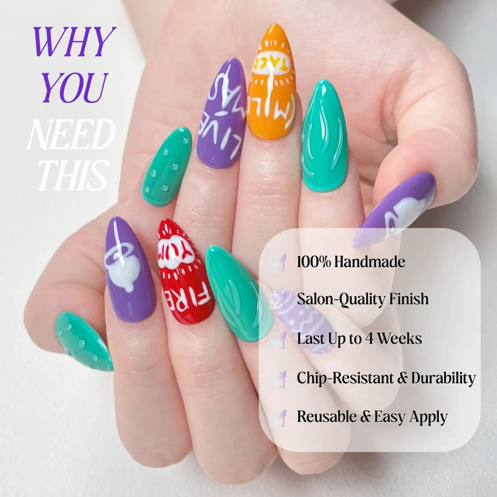 Taco Bell (Style 2) Handmade Press On Nails